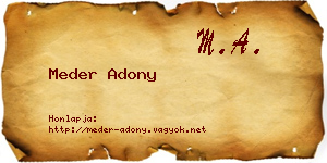 Meder Adony névjegykártya